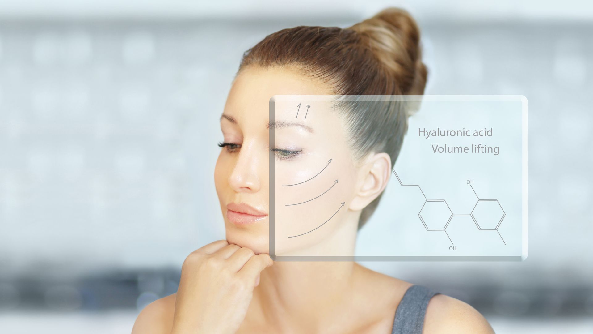 a woman using Hyaluronic Masks