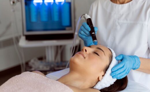 a woman getting a Hydrafacial