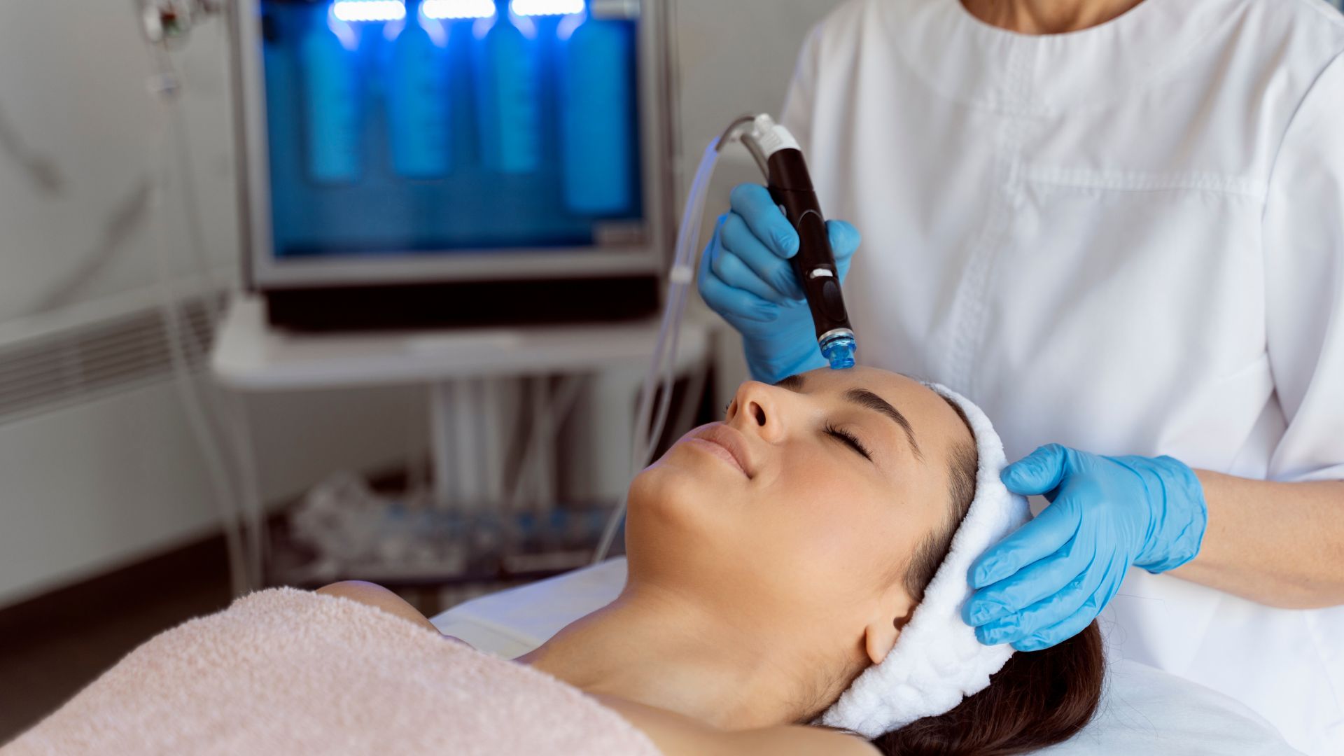 a woman getting a Hydrafacial